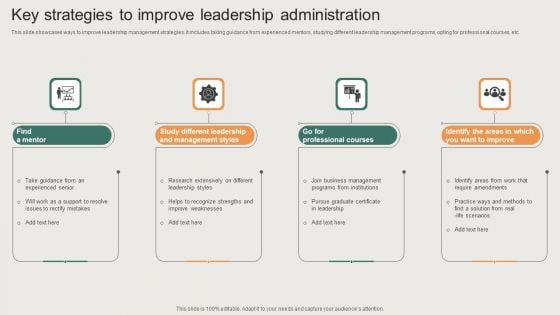 Key Strategies To Improve Leadership Administration Introduction PDF Key Strategies To Improve Leadership Administration Introduction PDF