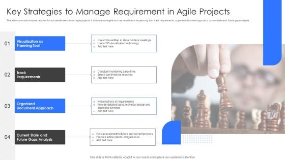 Key Strategies To Manage Requirement In Agile Projects Ppt Slides Graphics Pictures PDF