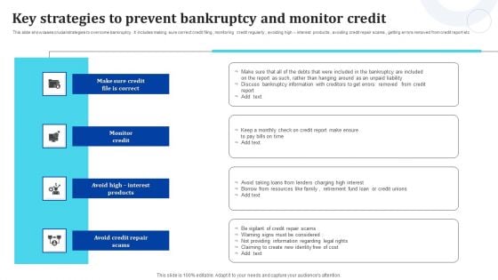 Key Strategies To Prevent Bankruptcy And Monitor Credit Formats PDF Key Strategies To Prevent Bankruptcy And Monitor Credit Formats PDF