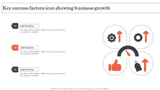 Key Success Factors Icon Showing Business Growth Guidelines PDF
