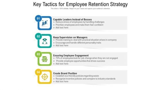 Key Tactics For Employee Retention Strategy Ppt Show Slide Download PDF