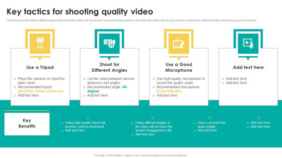 Key Tactics For Shooting Quality Video Infographics PDF