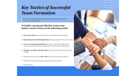 Key Tactics Of Successful Team Formation Ppt PowerPoint Presentation Slides Format Ideas PDF