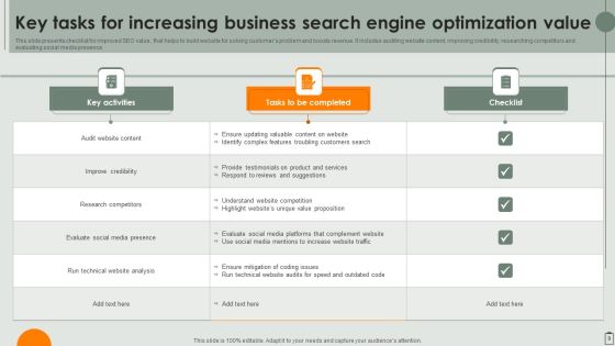 Key Tasks For Search Engine Optimization Ppt PowerPoint Presentation Complete Deck With Slides Slide09