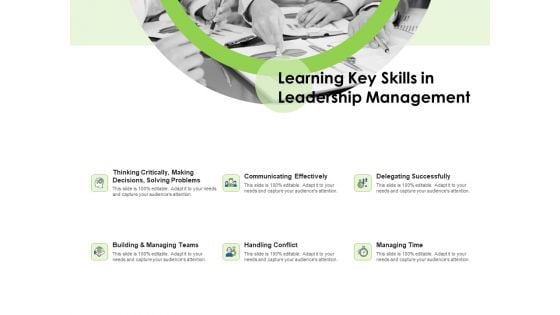 Key Team Members Learning Key Skills In Leadership Management Ppt Gallery Graphics PDF