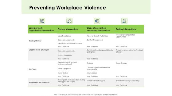 Key Team Members Preventing Workplace Violence Ppt Sample PDF