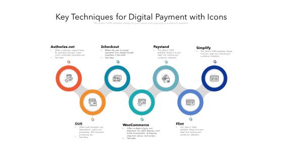 Key Techniques For Digital Payment With Icons Ppt PowerPoint Presentation Icon Show PDF