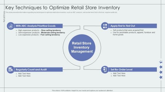 Key Techniques To Optimize Retail Store Inventory Retail Outlet Performance Assessment Microsoft PDF