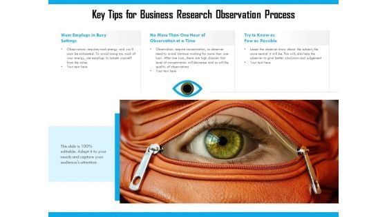 Key Tips For Business Research Observation Process Ppt PowerPoint Presentation Gallery Influencers PDF