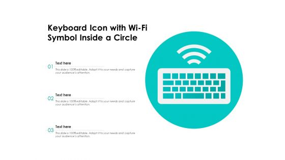 Keyboard Icon With Wi Fi Symbol Inside A Circle Ppt PowerPoint Presentation Gallery Icons PDF