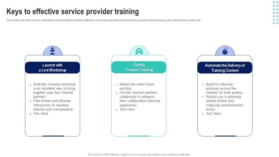 Keys To Effective Service Provider Training Infographics PDF