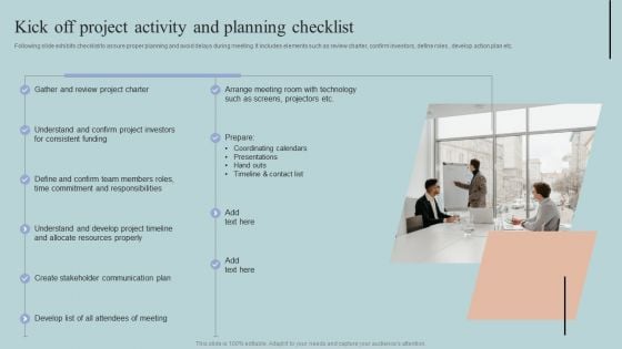 Kick Off Project Activity And Planning Checklist Ideas PDF