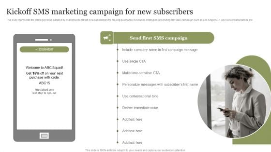 Kickoff SMS Marketing Campaign For New Subscribers Brochure PDF