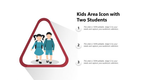 Kids Area Icon With Two Students Ppt PowerPoint Presentation Gallery Designs Download PDF