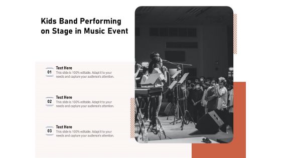 Kids Band Performing On Stage In Music Event Ppt PowerPoint Presentation Gallery Brochure PDF