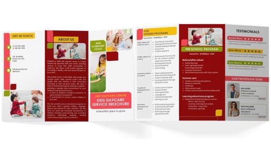 Kids Daycare Service Brochure Trifold