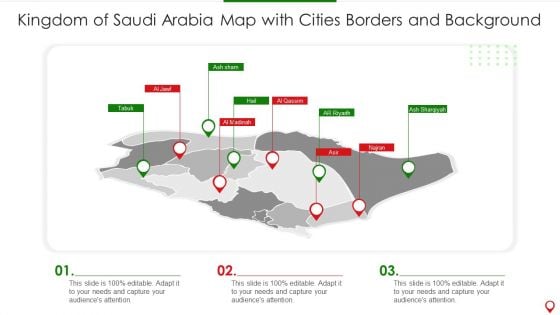 Kingdom Of Saudi Arabia Map With Cities Borders And Background Professional PDF