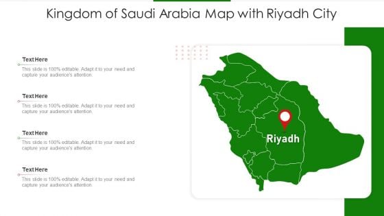 Kingdom Of Saudi Arabia Map With Riyadh City Slides PDF