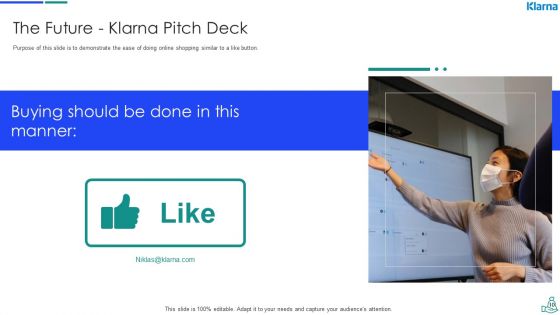 Klarna Venture Capitalist Funding Elevator Pitch Deck Ppt PowerPoint Presentation Complete Deck With Slides