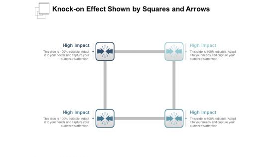 Knock On Effect Shown By Squares And Arrows Ppt PowerPoint Presentation File Infographics PDF