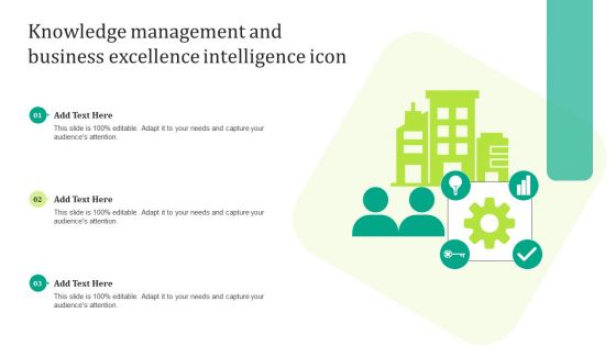 Knowledge Management And Business Excellence Intelligence Icon Structure PDF