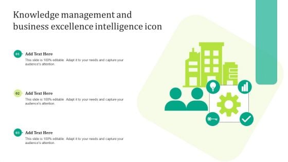 Knowledge Management And Business Excellence Intelligence Icon Structure PDF