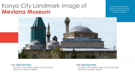 Konya City Landmark Image Of Mevlana Museum PowerPoint Presentation PPT Template PDF