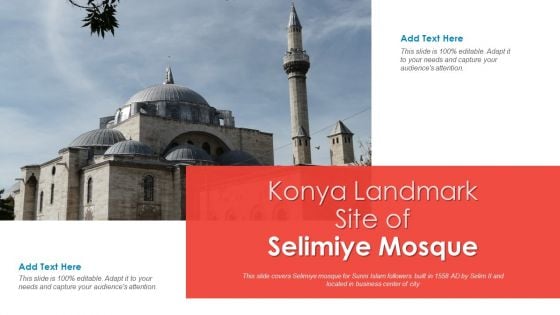 Konya Landmark Site Of Selimiye Mosque PowerPoint Presentation PPT Template PDF