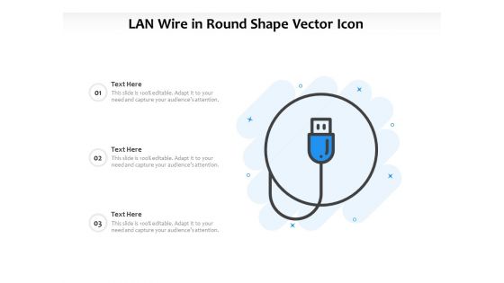 LAN Wire In Round Shape Vector Icon Ppt PowerPoint Presentation Gallery Vector PDF