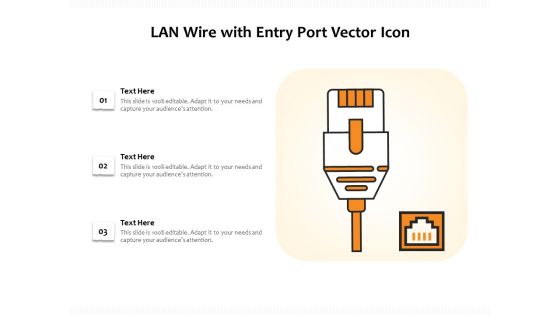 LAN Wire With Entry Port Vector Icon Ppt PowerPoint Presentation Icon Outline PDF