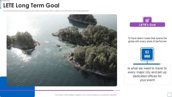 LETE Venture Funding Pitch Deck LETE Long Term Goal Information PDF LETE Venture Funding Pitch Deck LETE Long Term Goal Information PDF