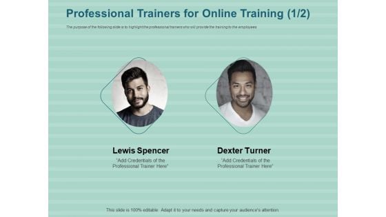 LMS Development Session Professional Trainers For Online Training Teamwork Background PDF