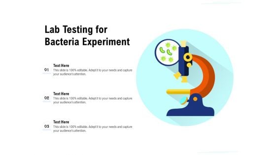 Lab Testing For Bacteria Experiment Ppt PowerPoint Presentation File Background Images PDF