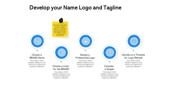 Label Building Initiatives Develop Your Name Logo And Tagline Ppt Layouts Vector PDF