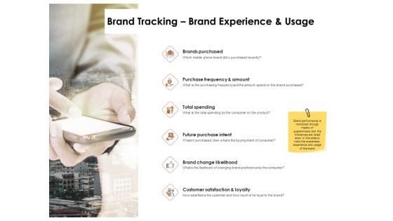 Label Identity Design Brand Tracking Brand Experience And Usage Ppt Outline Deck PDF