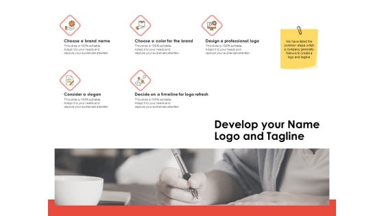 Label Identity Design Develop Your Name Logo And Tagline Ppt Styles Examples PDF