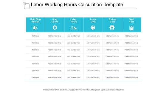 Labor Working Hours Calculation Template Ppt PowerPoint Presentation Ideas Brochure