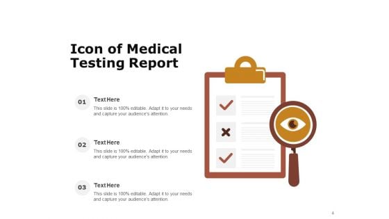 Laboratory Icon Testing Icon Medical Testing Blood Pressure Ppt PowerPoint Presentation Complete Deck