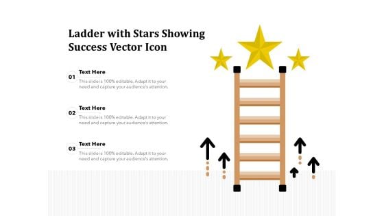 Ladder With Stars Showing Success Vector Icon Ppt PowerPoint Presentation Summary Layout PDF