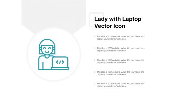 Lady With Laptop Vector Icon Ppt PowerPoint Presentation Icon Visual Aids