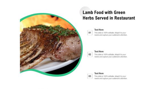 Lamb Food With Green Herbs Served In Restaurant Ppt PowerPoint Presentation File Outfit PDF