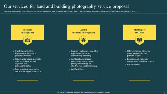 Land And Building Photography Service Proposal Ppt PowerPoint Presentation Complete Deck With Slides Slide06