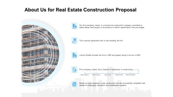 Land Holdings Building About Us For Real Estate Construction Proposal Ppt Show PDF