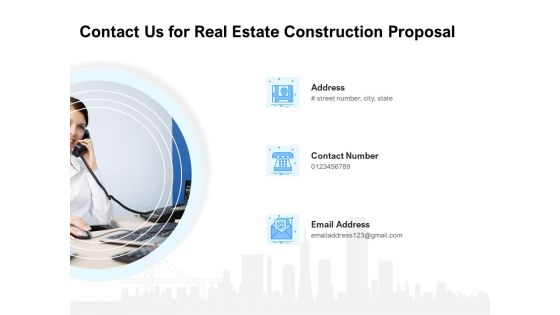 Land Holdings Building Contact Us For Real Estate Construction Proposal Ppt Professional Sample PDF