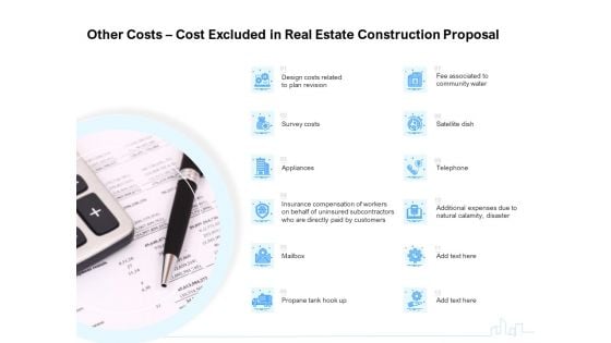 Land Holdings Building Other Costs Cost Excluded In Real Estate Construction Proposal Topics PDF