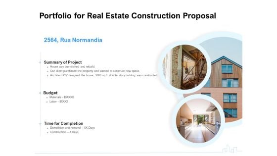 Land Holdings Building Portfolio For Real Estate Construction Proposal Ppt Infographics Brochure PDF