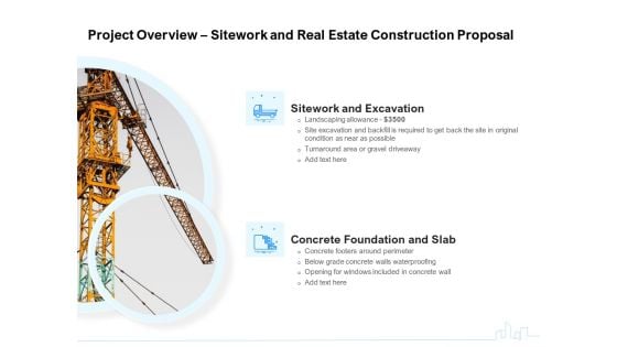 Land Holdings Building Project Overview Sitework And Real Estate Construction Proposal Pictures PDF