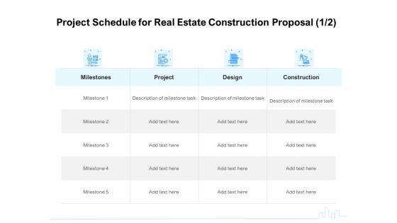 Land Holdings Building Project Schedule For Real Estate Construction Proposal Ppt Layouts Infographics PDF