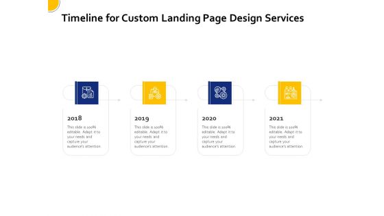 Landing Page Design And Optimization Timeline For Custom Landing Page Design Services Slides PDF