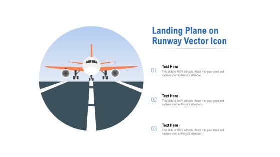 Landing Plane On Runway Vector Icon Ppt PowerPoint Presentation Professional Model